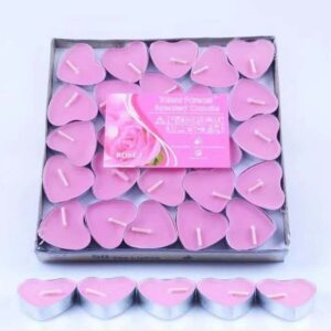 Heart shaped candle set